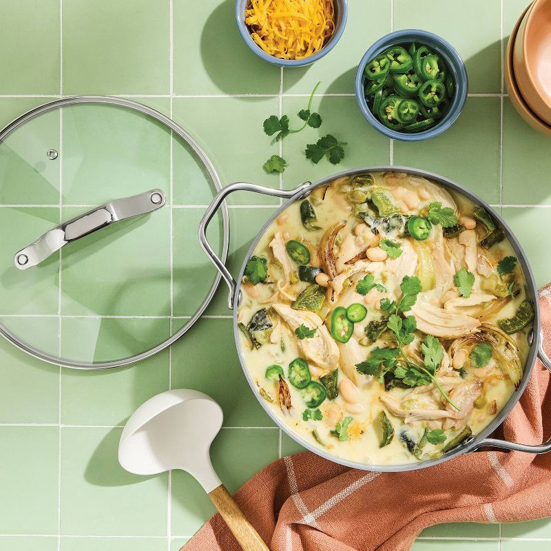 slide 2 of 7, 6qt Nonstick Ceramic Coated Aluminum Stock Pot Dark Gray - Figmint™, 6 qt