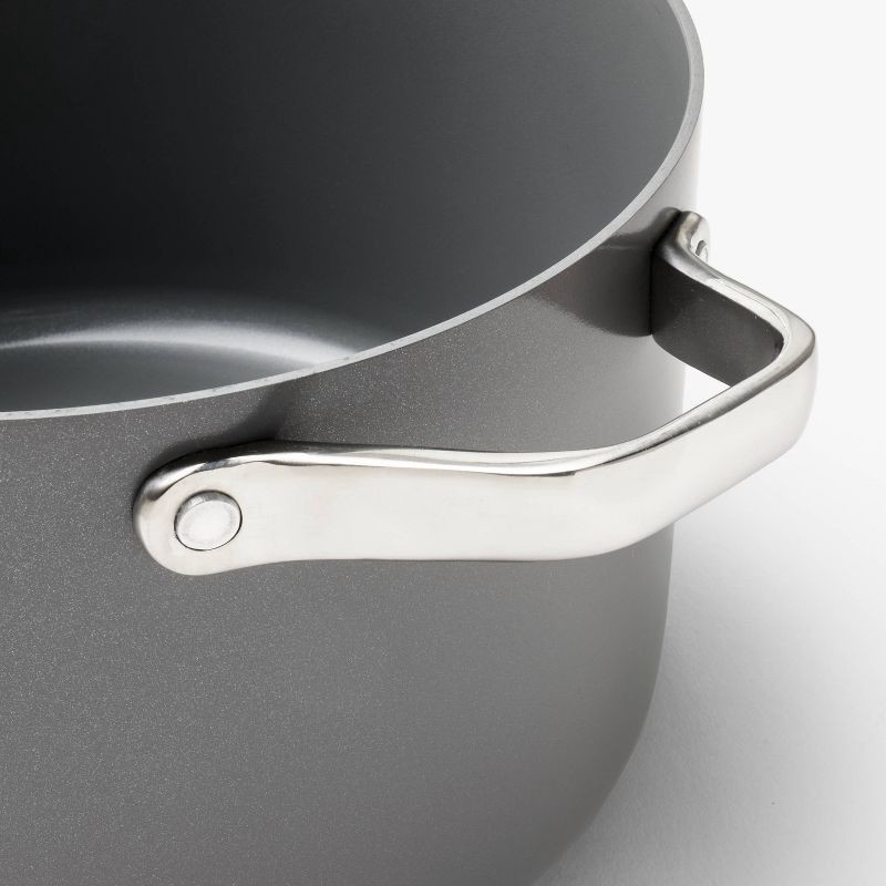 slide 4 of 7, 6qt Nonstick Ceramic Coated Aluminum Stock Pot Dark Gray - Figmint™, 6 qt