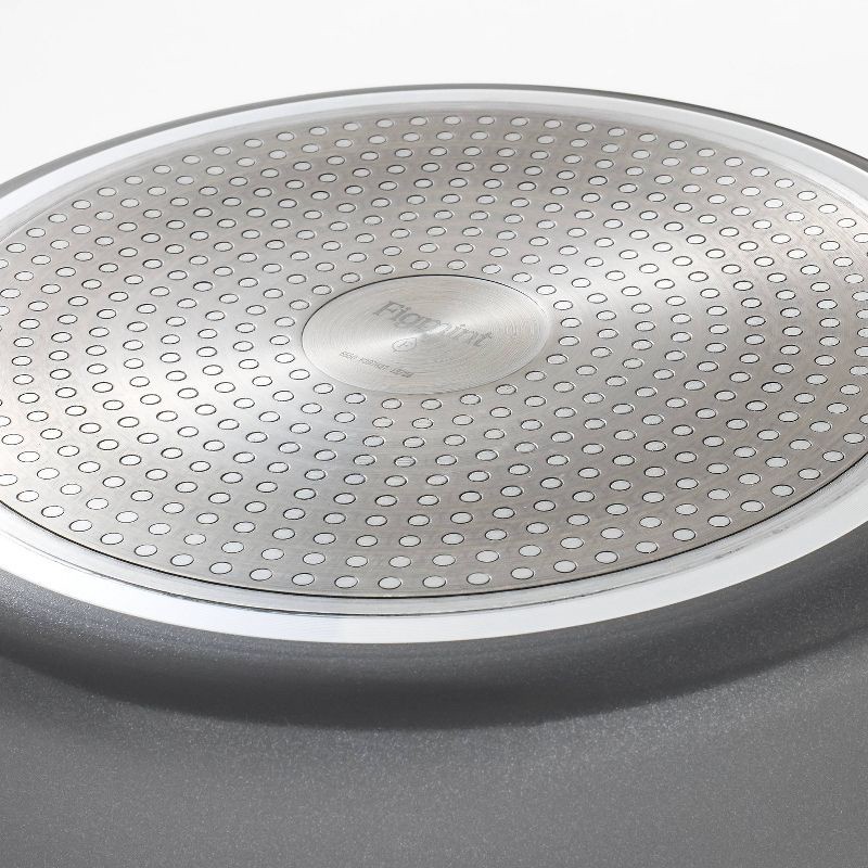 slide 5 of 7, 6qt Nonstick Ceramic Coated Aluminum Stock Pot Dark Gray - Figmint™, 6 qt