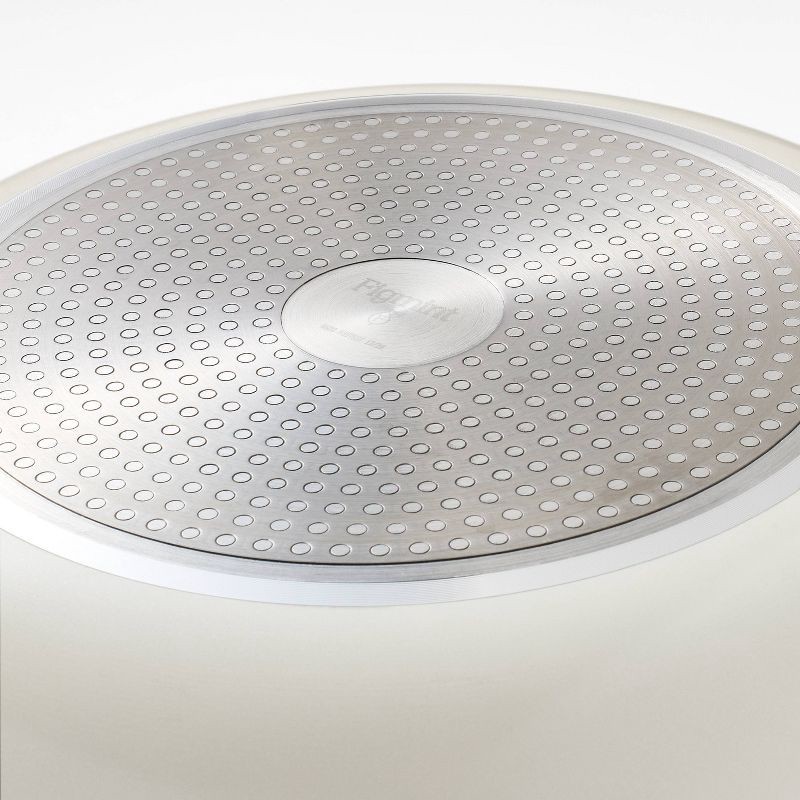 slide 6 of 9, 16pc Nonstick Ceramic Coated Aluminum Cookware Set with Champagne Handle Cream - Figmint™, 16 ct