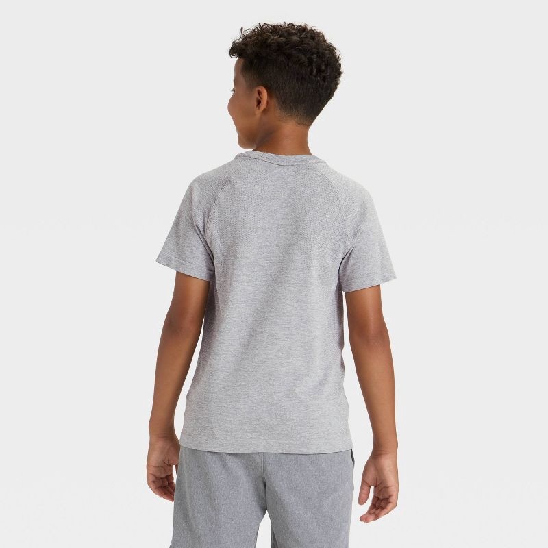 slide 2 of 3, Boys' Seamless T-Shirt - All In Motion™ Gray XL, 1 ct