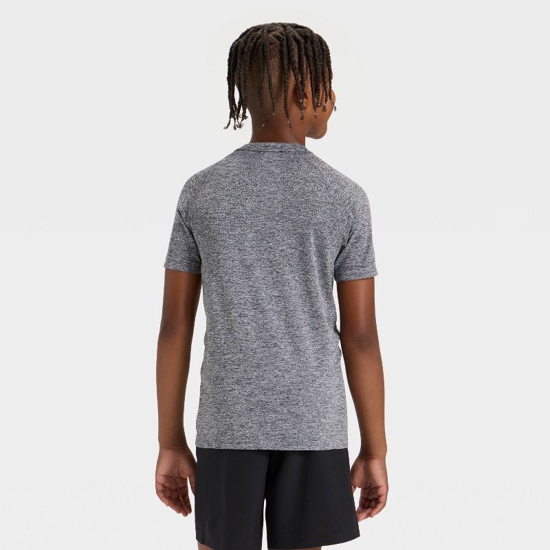 slide 2 of 3, Boys' Seamless T-Shirt - All In Motion™ Heather Gray L, 1 ct