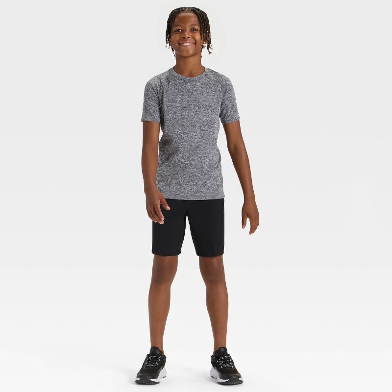 slide 3 of 3, Boys' Seamless T-Shirt - All In Motion™ Heather Gray L, 1 ct