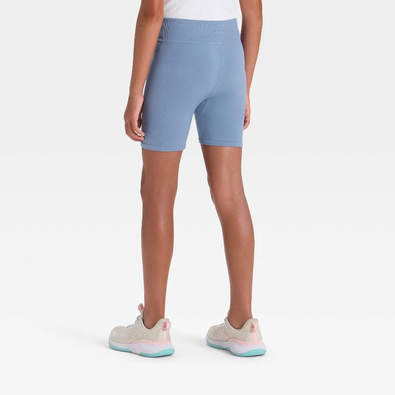 slide 2 of 3, Girls' Seamless Bike Shorts - All In Motion™ Blue XS, 1 ct