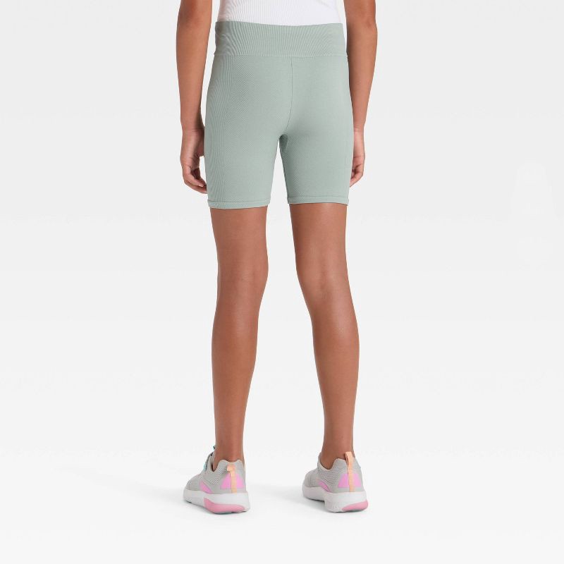 slide 2 of 3, Girls' Seamless Bike Shorts - All In Motion™ Fern Green XL, 1 ct