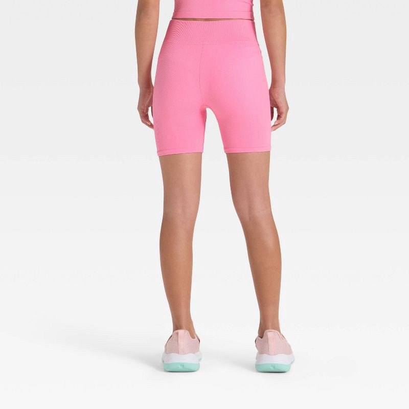 slide 2 of 3, Girls' Seamless Bike Shorts - All In Motion™ Pink XL, 1 ct