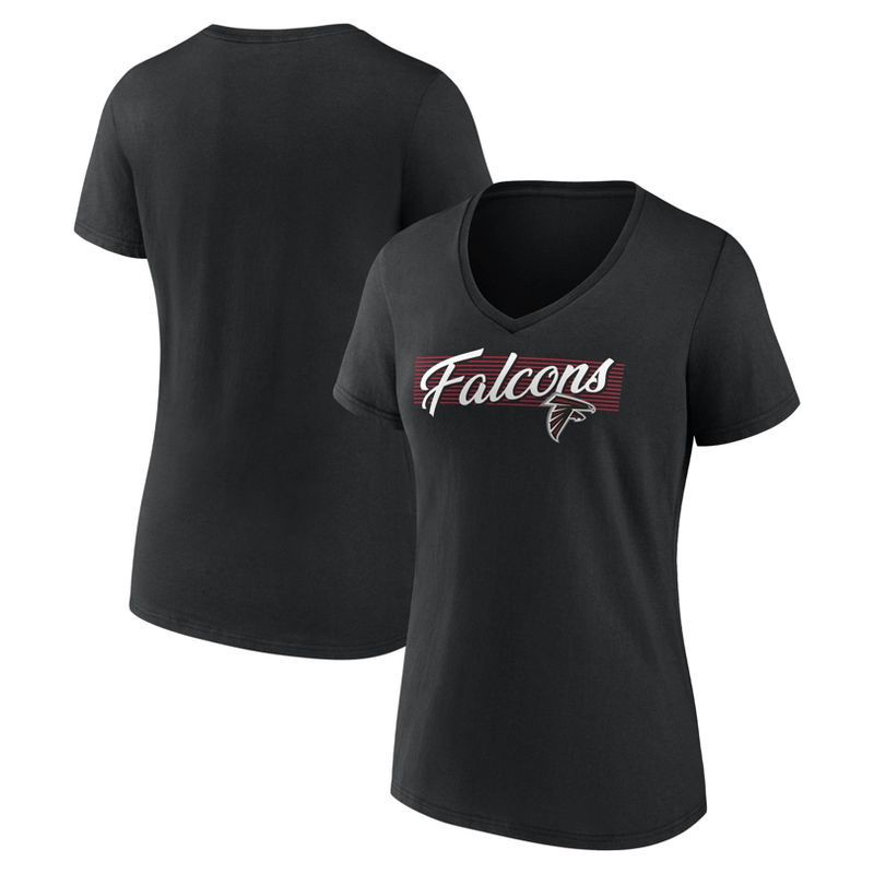 slide 3 of 3, NFL Atlanta Falcons Women's Short Sleeve V-Neck T-Shirt - L, 1 ct