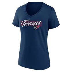 NFL Houston Texans Women's Short Sleeve V-Neck T-Shirt - L