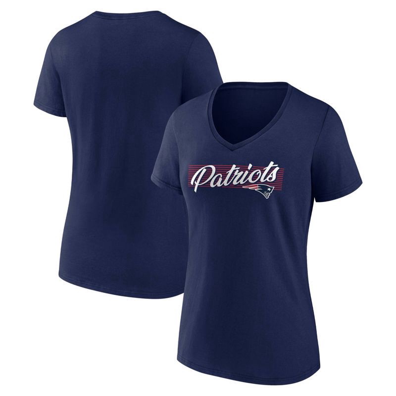 slide 3 of 3, NFL New England Patriots Women's Short Sleeve V-Neck T-Shirt - XL, 1 ct