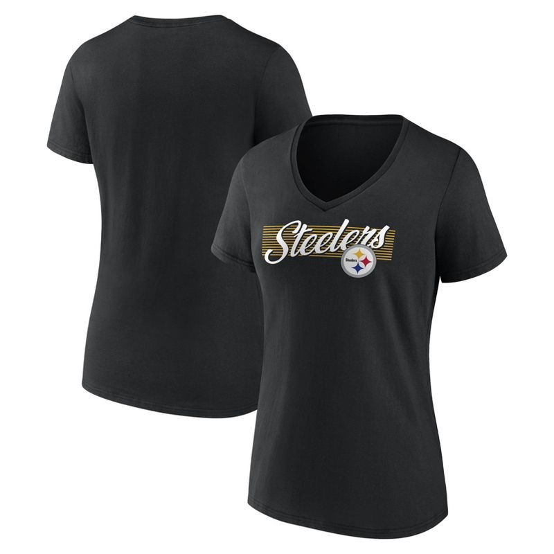 slide 3 of 3, NFL Pittsburgh Steelers Women's Short Sleeve V-Neck T-Shirt - XL, 1 ct