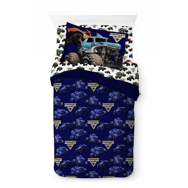 slide 4 of 4, Twin Monster Jam Comforter, 1 ct