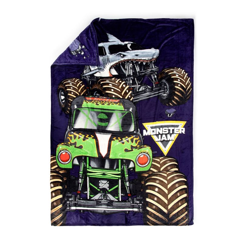 slide 3 of 3, Monster Jam Twin Bed Blanket, 1 ct