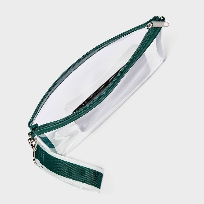 slide 3 of 4, Game Day Clear Wristlet Clutch - Wild Fable™ Green, 1 ct