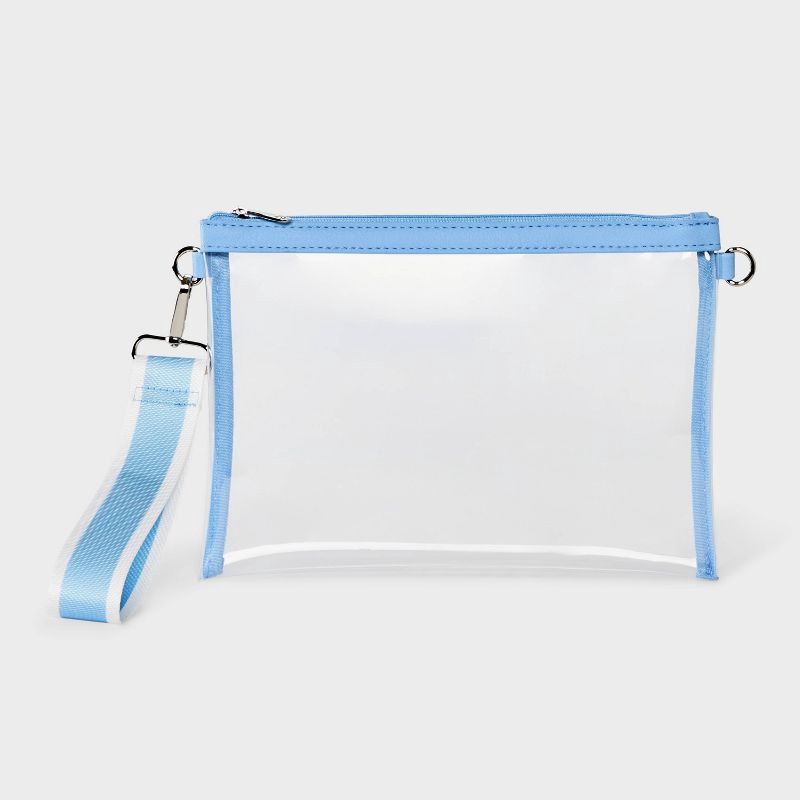 slide 1 of 4, Game Day Clear Wristlet Clutch - Wild Fable™ Light Blue, 1 ct