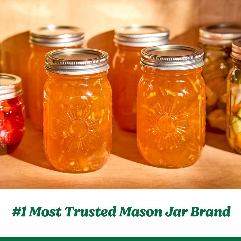 slide 2 of 6, Ball 16oz 4pk Glass Regular Mouth Mason Jar with Band and Lid Sunshine, 4 ct; 16 oz