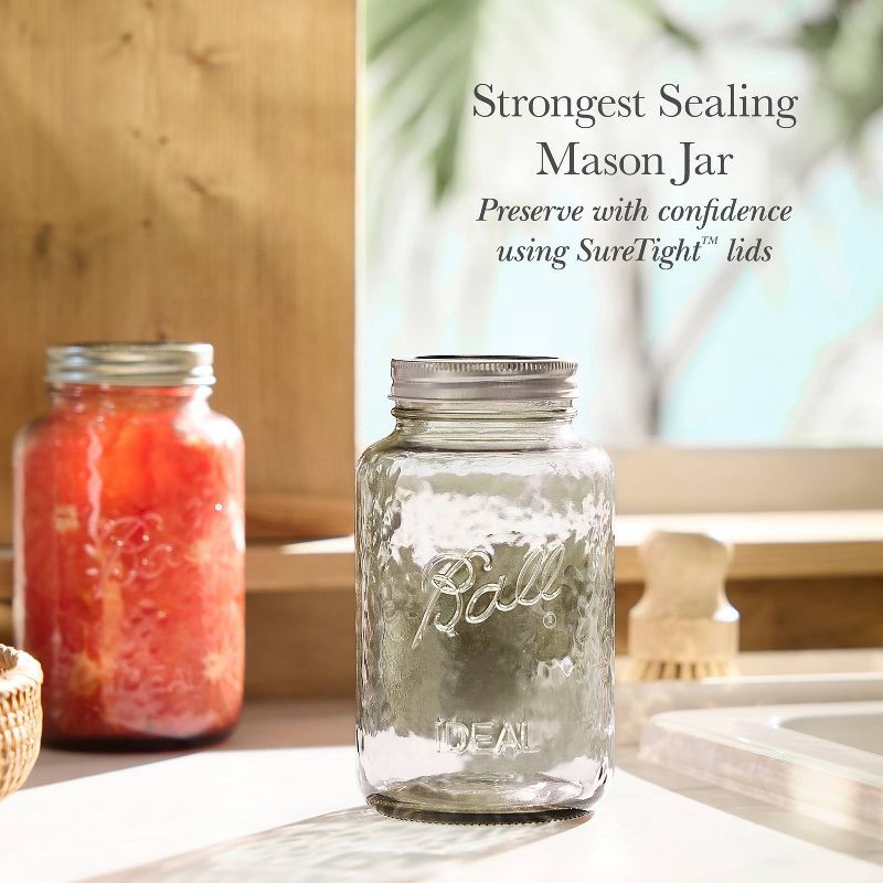 slide 3 of 6, Ball 32oz 4pk Glass Regular Mouth Mason Color Jar with Lid and Band Sand, 4 ct; 32 oz