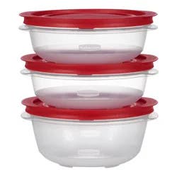 Rubbermaid 3pk Easy Store Value Round Food Storage Containers Red