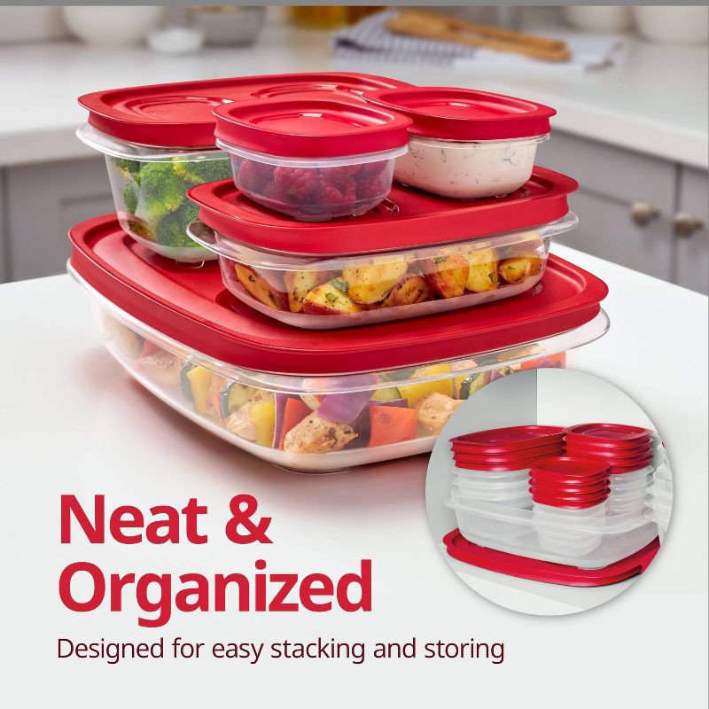 slide 2 of 6, Rubbermaid 5.26c Easy Store Rectangle Food Storage Container Red, 1 ct