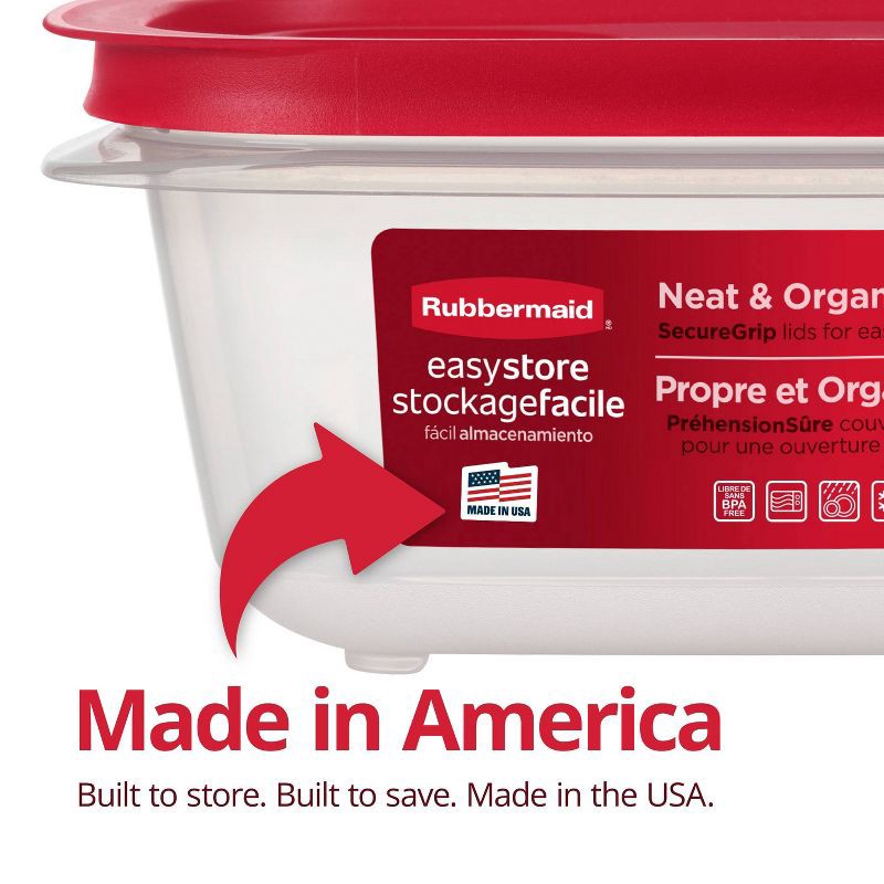 slide 4 of 6, Rubbermaid 5.26c Easy Store Rectangle Food Storage Container Red, 1 ct