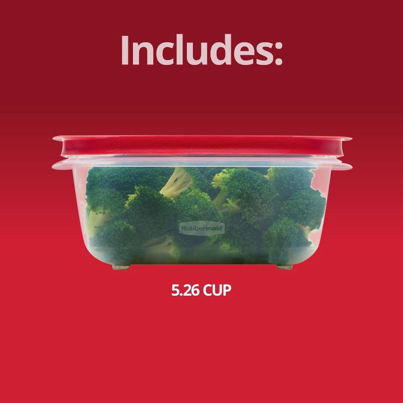 slide 6 of 6, Rubbermaid 5.26c Easy Store Rectangle Food Storage Container Red, 1 ct