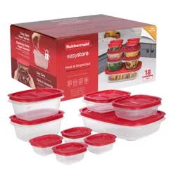 Rubbermaid 18pc Large Easy Store Rectangle Food Storage Container Set Red