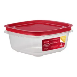 Rubbermaid 7.81c Medium Easy Store Square Food Storage Container Red
