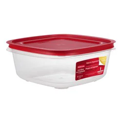 Rubbermaid 14.66c Large Easy Store Square Food Storage Container Red