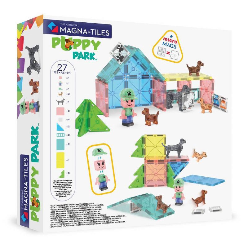slide 9 of 9, MAGNA-TILES Puppy Park: 27-Piece Magnetic Building Set for Math & Engineering Skills, 1 ct