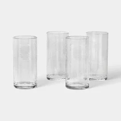 4pk 18oz Tall Hammered Glass - Threshold™