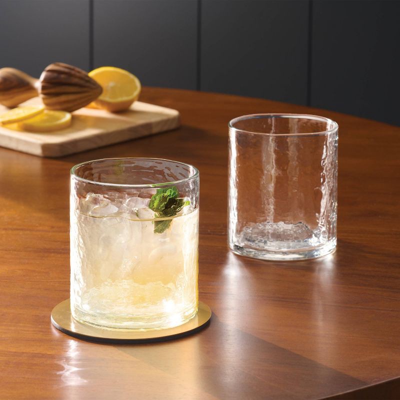 slide 2 of 3, 4pk 11oz Short Hammered Glass - Threshold™, 4 ct; 11 oz