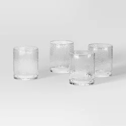 4pk 11oz Short Hammered Glass - Threshold™