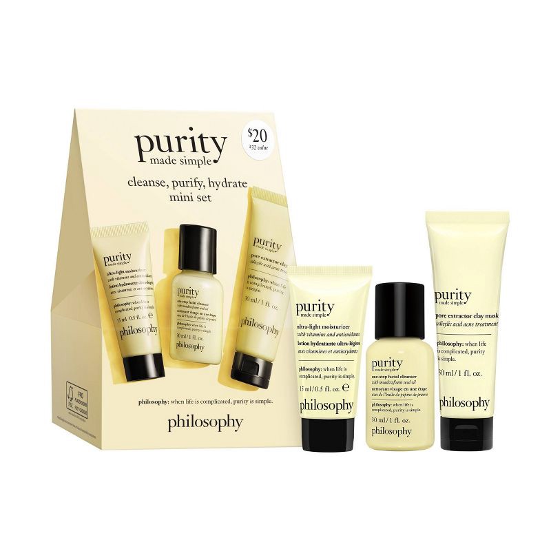 slide 1 of 9, philosophy Purity Made Simple Cleanse Mini Set - Ulta Beauty, 1 ct