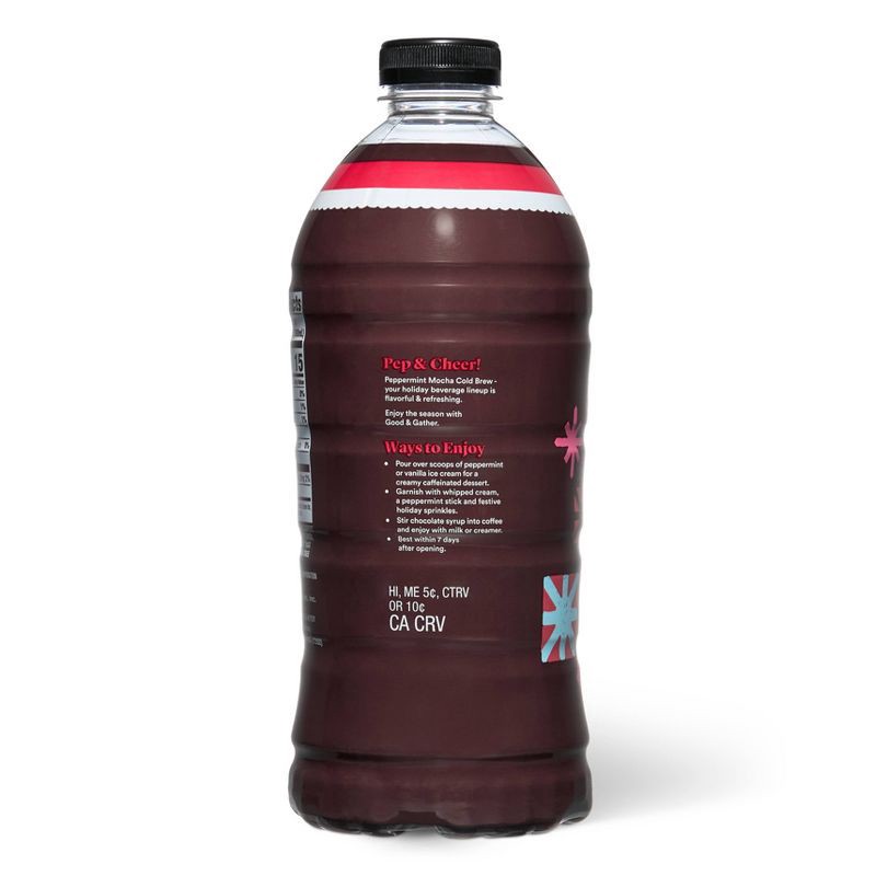 slide 3 of 5, Black Unsweetened Cold Brew Coffee Peppermint Mocha - 48 fl oz - Good & Gather™, 48 fl oz