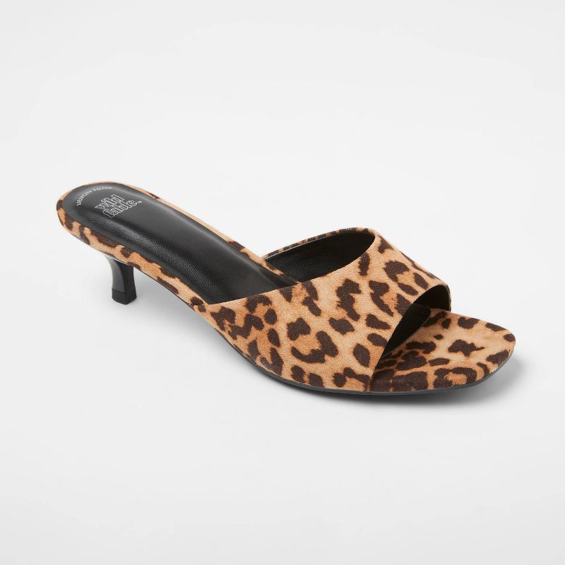 slide 1 of 3, Women's Mavis Mid Martini Mule Heels with Memory Foam Insole - Wild Fable™ Brown 9.5, 1 ct