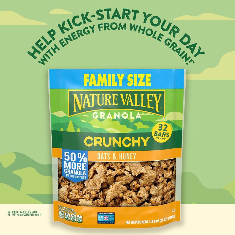 slide 5 of 8, Nature Valley Granola Crunchy Oats and Honey Family Size Breakfast Cereal - 24oz, 24 oz