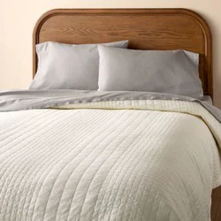 Hearth & Hand with Magnolia King Grid Stitch Quilt Sour Cream - Hearth & Hand™ with Magnolia