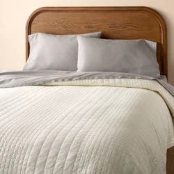 Hearth & Hand with Magnolia King Grid Stitch Quilt Sour Cream - Hearth & Hand™ with Magnolia
