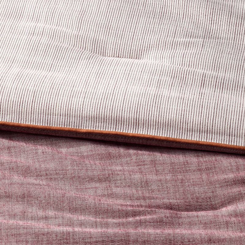 slide 3 of 7, Hearth & Hand with Magnolia 3pc King Reversible Duvet Cover Set Burgundy - Hearth & Hand™ with Magnolia, 3 ct