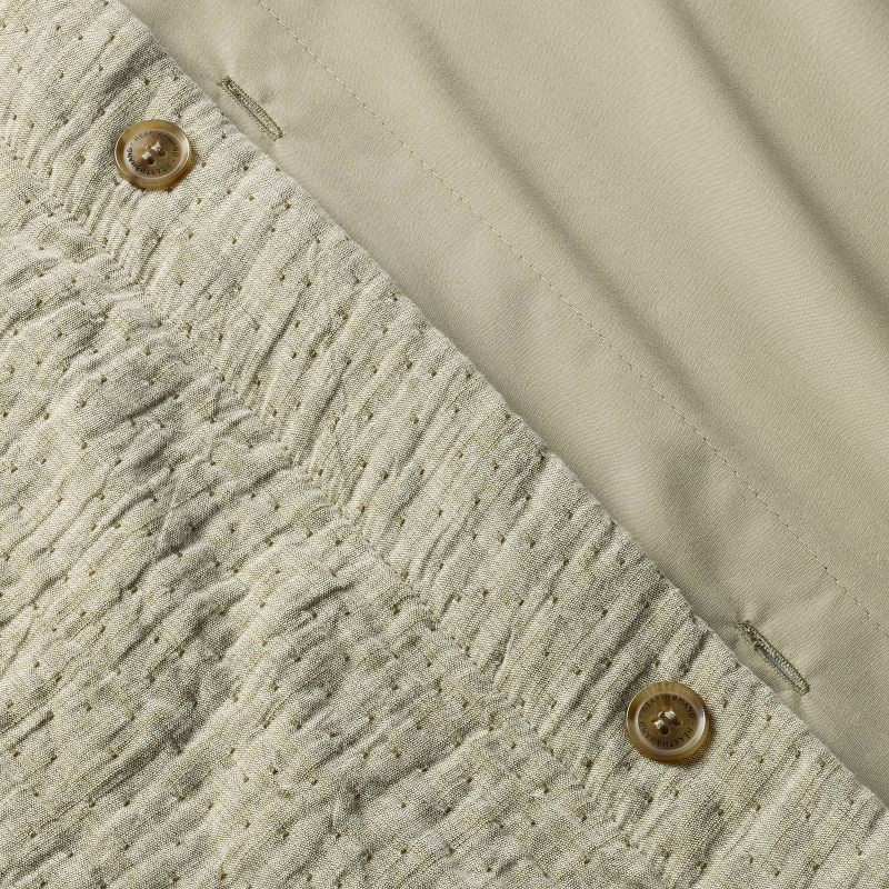 slide 4 of 6, Hearth & Hand with Magnolia King Gauze Stitch Pin Dot Duvet Cover Green - Hearth & Hand™ with Magnolia, 1 ct