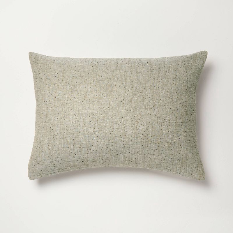 slide 5 of 6, Hearth & Hand with Magnolia King Gauze Stitch Pin Dot Duvet Cover Green - Hearth & Hand™ with Magnolia, 1 ct