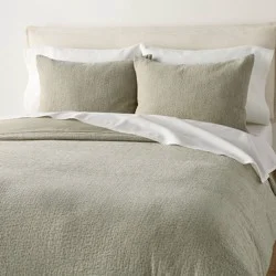 Hearth & Hand with Magnolia Full/Queen Gauze Stitch Pin Dot Duvet Cover Set Green - Hearth & Hand™ with Magnolia