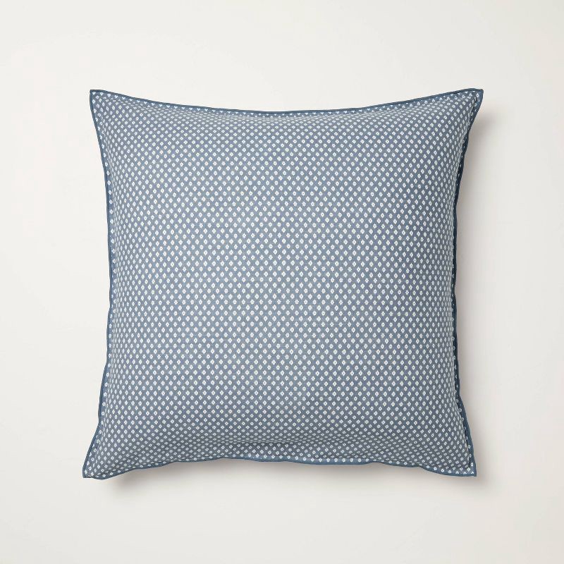 slide 1 of 5, Hearth & Hand with Magnolia 26"x26" Block Pattern Euro Square Throw Pillow Blue - Hearth & Hand™ with Magnolia, 1 ct