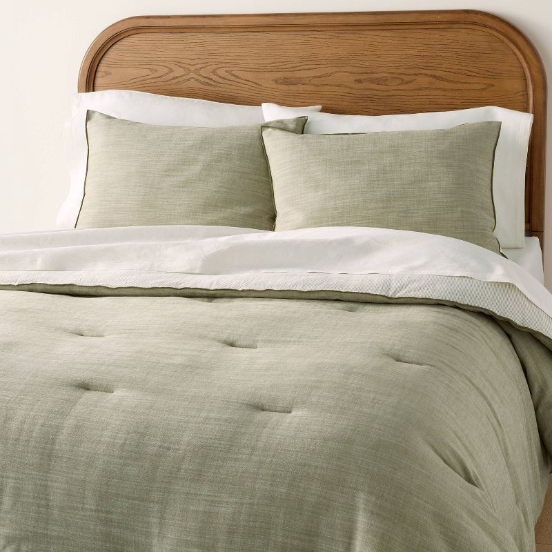 slide 1 of 6, Hearth & Hand with Magnolia 3pc Full/Queen Reversible Comforter Set Green - Hearth & Hand™ with Magnolia, 3 ct