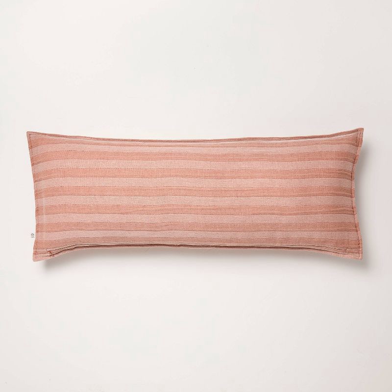 slide 3 of 5, Hearth & Hand with Magnolia 14"x36" Tonal Stripe Oblong Throw Pillow Rust - Hearth & Hand™ with Magnolia, 1 ct