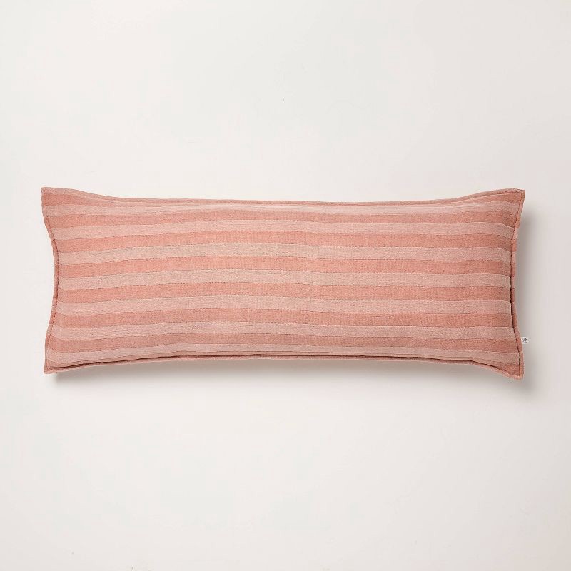 slide 1 of 5, Hearth & Hand with Magnolia 14"x36" Tonal Stripe Oblong Throw Pillow Rust - Hearth & Hand™ with Magnolia, 1 ct