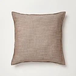 Hearth & Hand with Magnolia 26"x26" Euro Square Throw Pillow Brown - Hearth & Hand™ with Magnolia