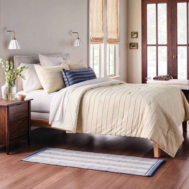 slide 2 of 5, Hearth & Hand with Magnolia King Stitch Stripe Comforter Tan - Hearth & Hand™ with Magnolia, 1 ct
