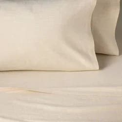 Hearth & Hand with Magnolia 4pc King Woven Sheet Set Tan - Hearth & Hand™ with Magnolia