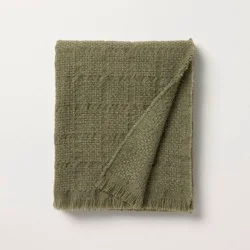 Hearth & Hand with Magnolia Woven Grid Throw Blanket Green - Hearth & Hand™ with Magnolia