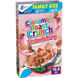 Cinnamon Toast Crunch Strawberry Flavored Family Size Breakfast Cereal - 18.8oz